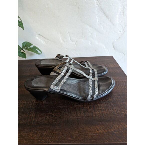 NAOT Footwear Women's Loop Slide Gray Lizard Leather Sandals - Size 41 - Picture 1 of 8